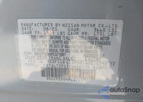 2023 Nissan Kicks Sr Xtronic Cvt from USA, damaged, VIN 3N1CP5DV4PL571597